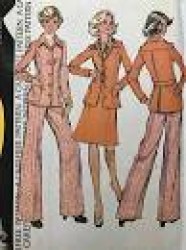 4169 MCCALLS 1974  BACK BELT SHIRT JACKET, SKIRT, PANTS PATTERN 12 UNCUT
